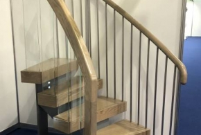 FBO14 : Curved Sample Staircase: Grey Stained Oak